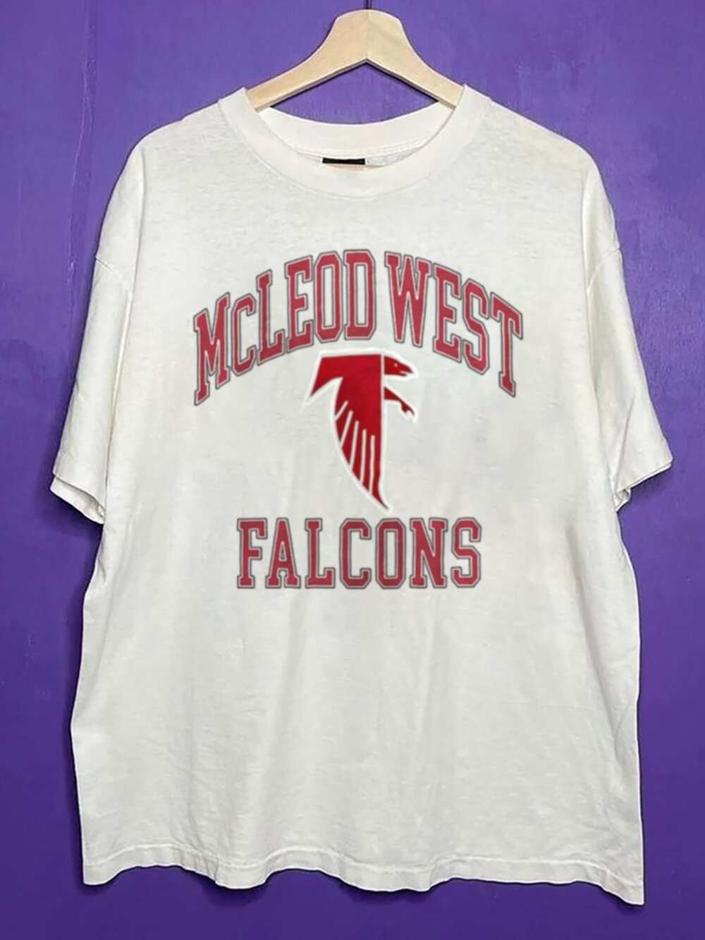 90s Vintage McLeod West Falcons Shirt, Retro Atlanta Falcons Football Shirt Tee